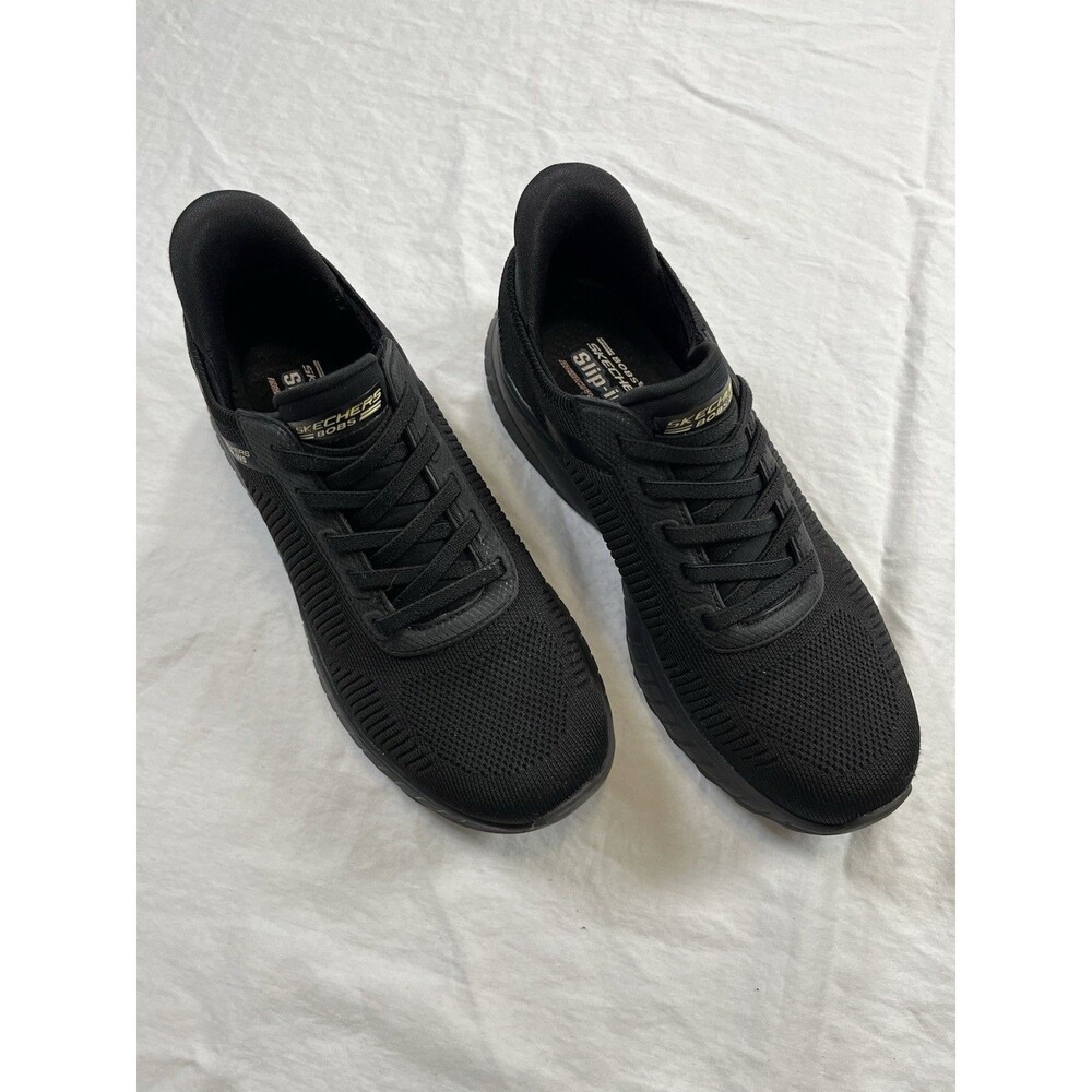 Skechers Bobs Squad Chaos Sneakers Women’s 6.5 Black Slip-Ins Hands Free Shoes